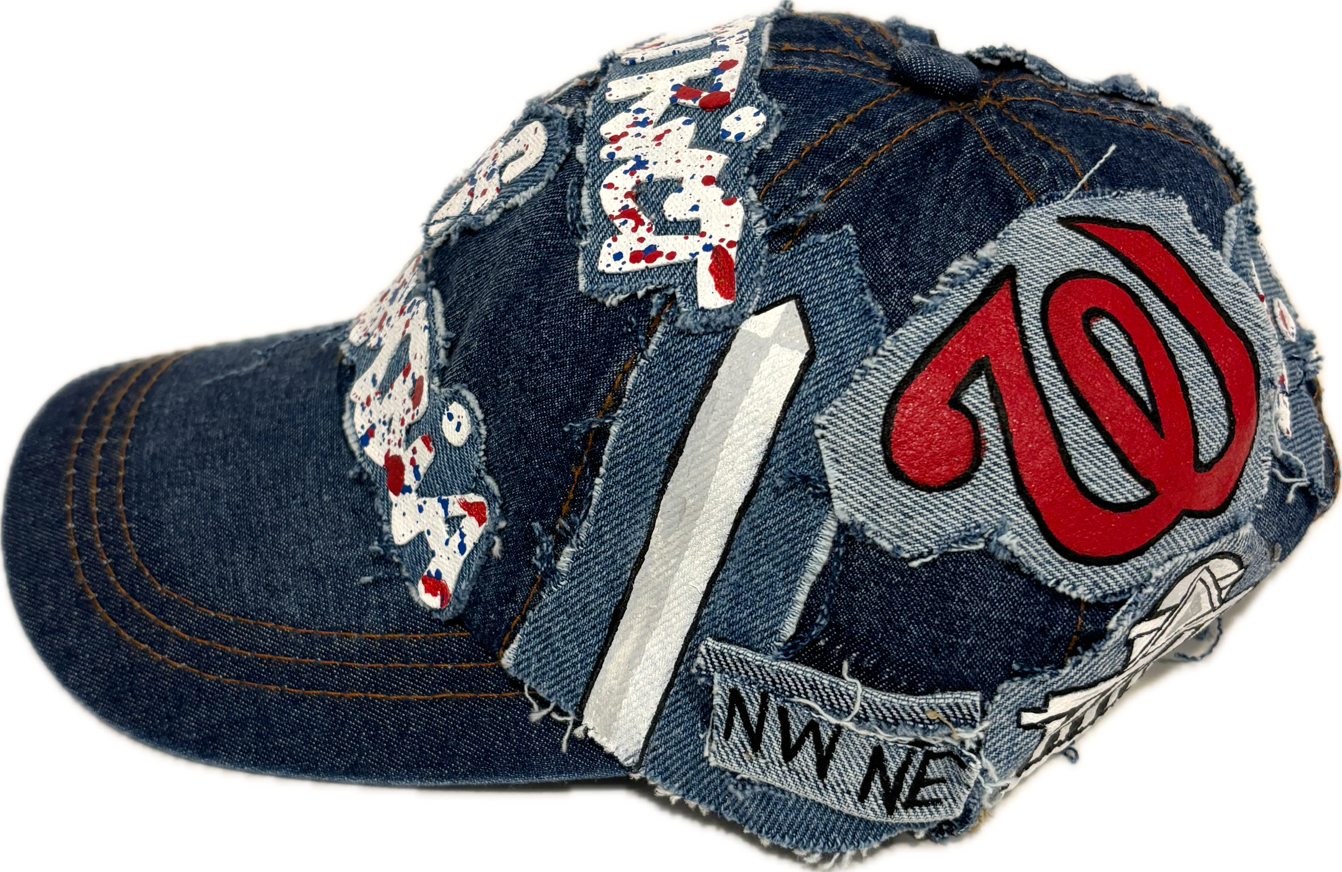 D.C (Distressed City)Hand-Crafted Denim Baseball Cap