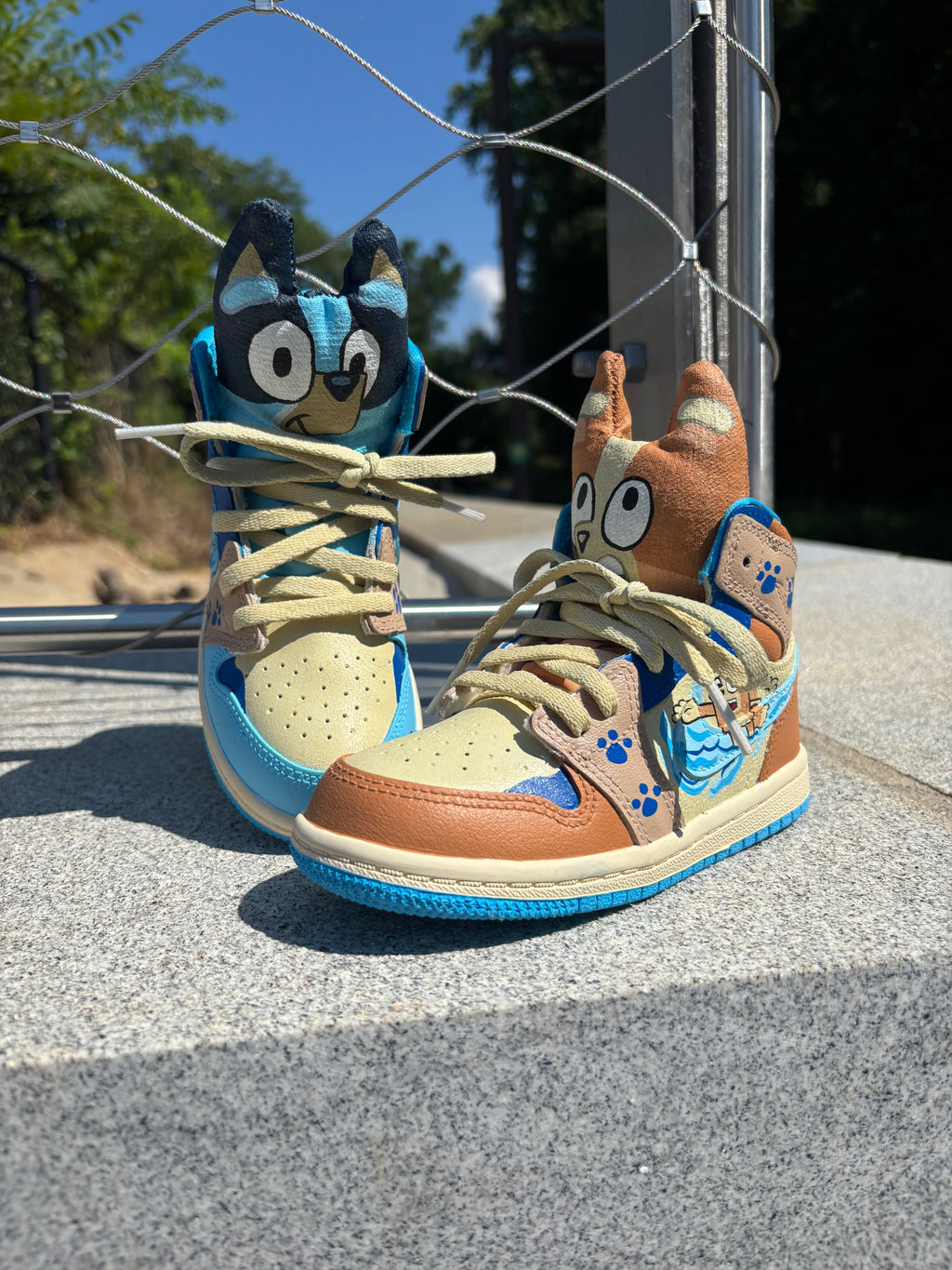 Custom Hand-Painted Jordan 1 Highs w/ Stuffed Character Tongues