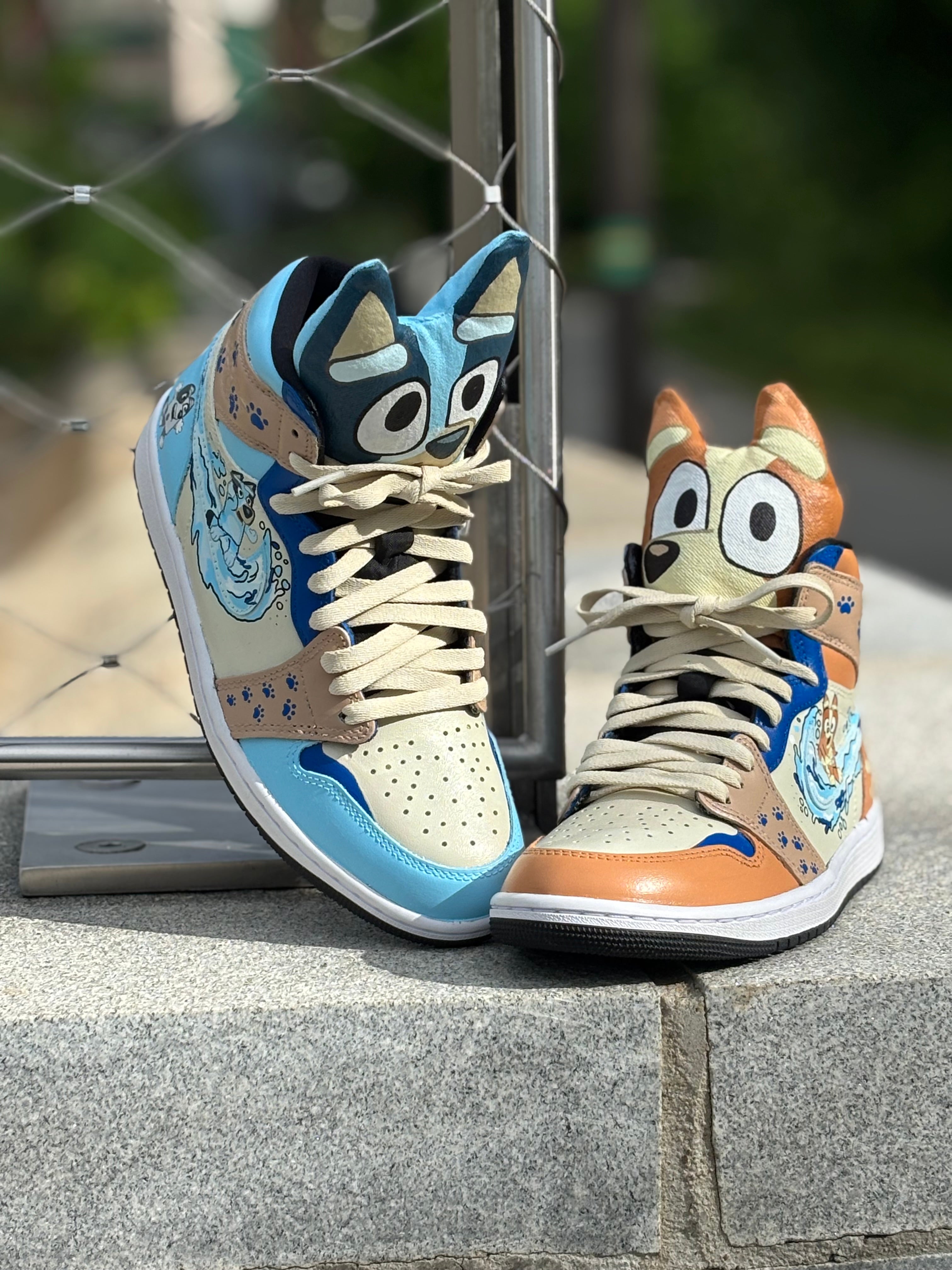Custom Hand-Painted Jordan 1 Highs w/ Stuffed Character Tongues
