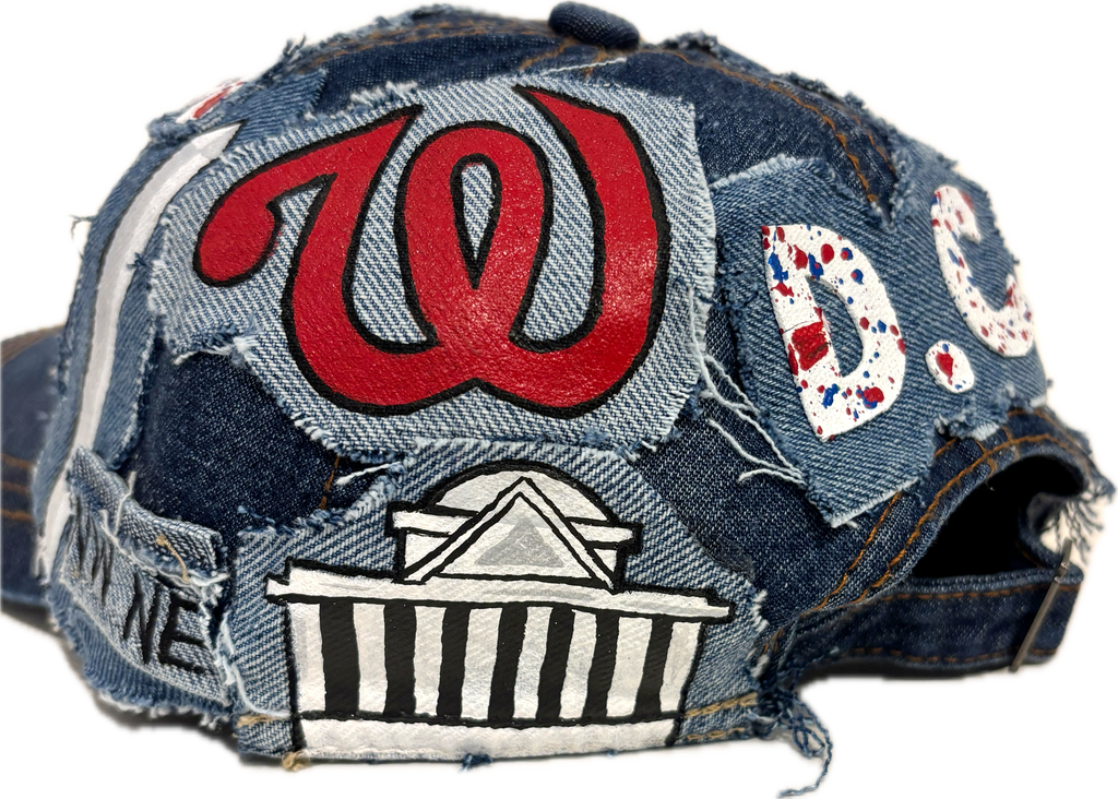 D.C (Distressed City)Hand-Crafted Denim Baseball Cap