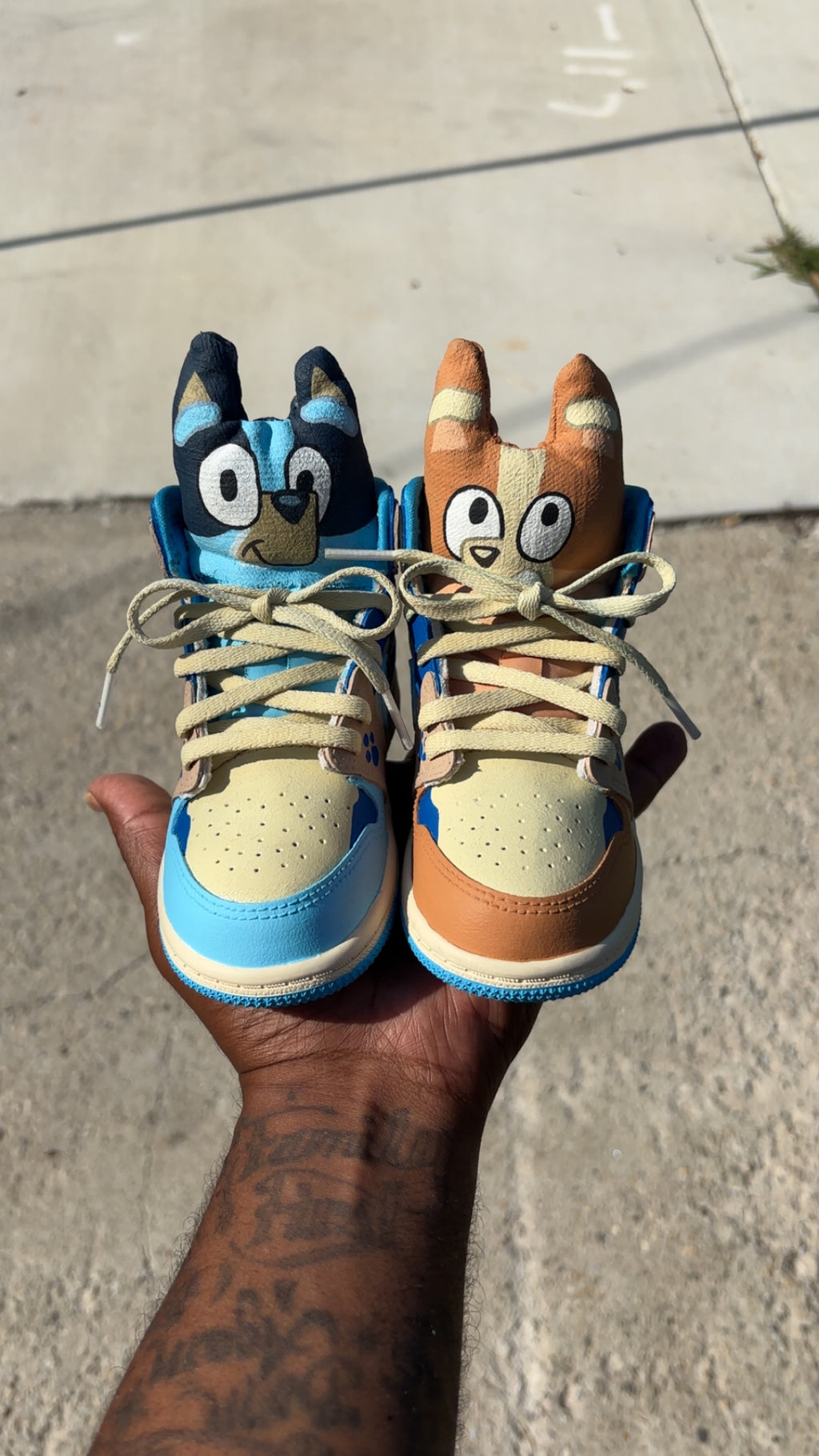 Custom Hand-Painted Jordan 1 Highs w/ Stuffed Character Tongues