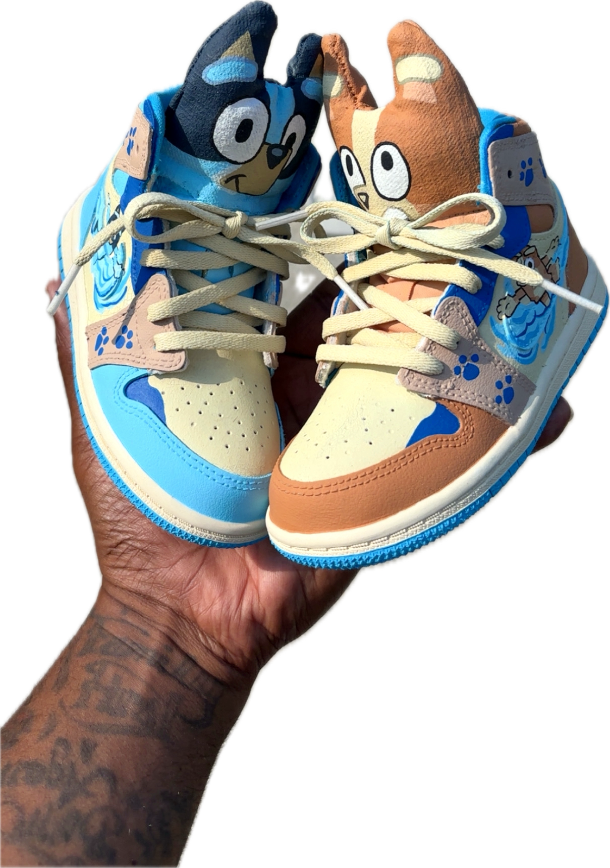 Custom Hand-Painted Jordan 1 Highs w/ Stuffed Character Tongues