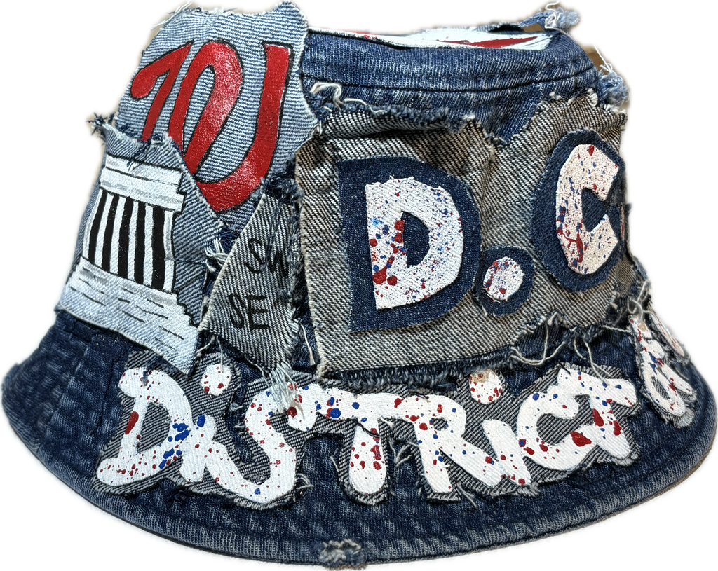 D.C (Distressed City)Hand-Crafted Denim Bucket Hat
