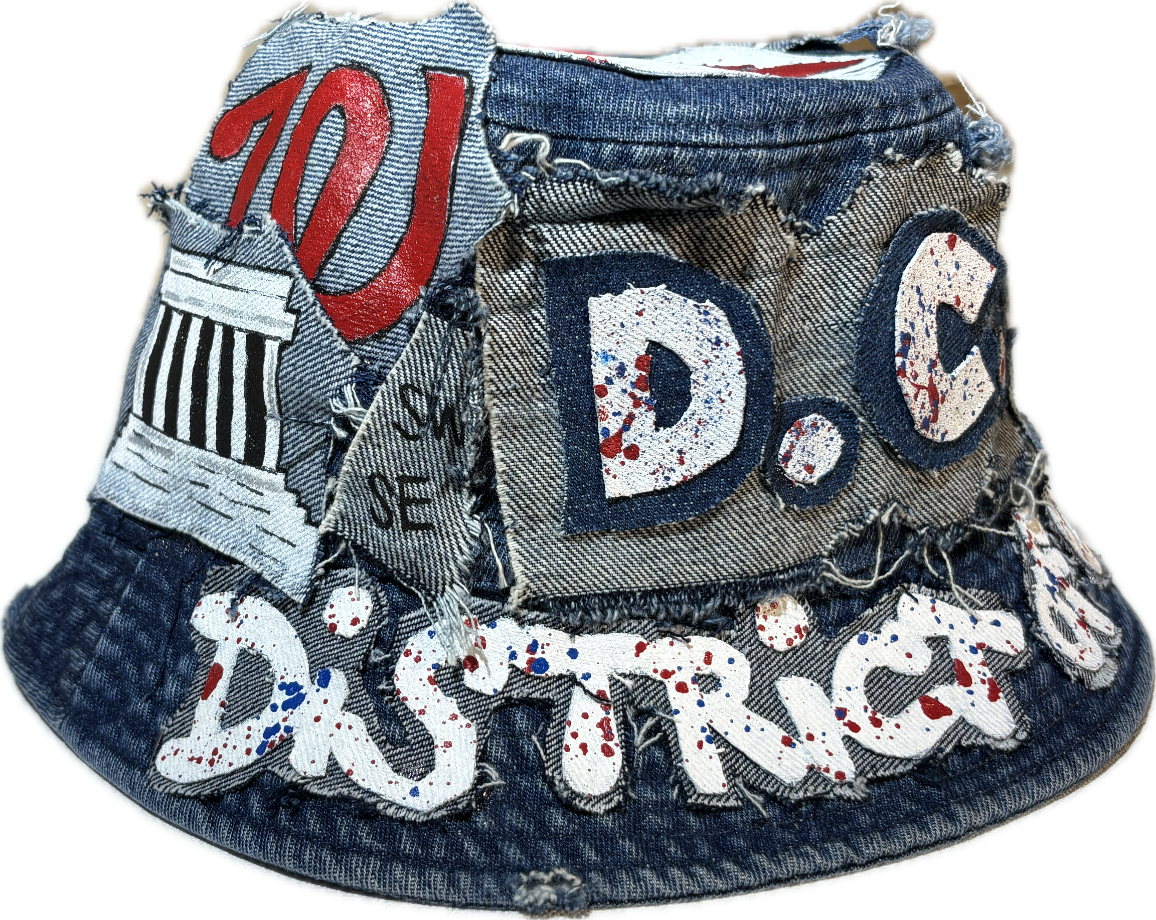 D.C (Distressed City)Hand-Crafted Denim Bucket Hat