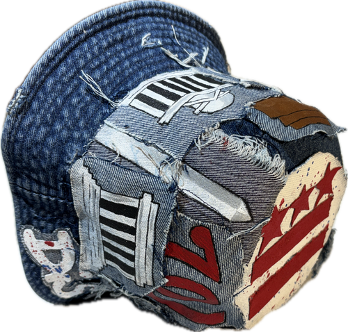 D.C (Distressed City)Hand-Crafted Denim Bucket Hat