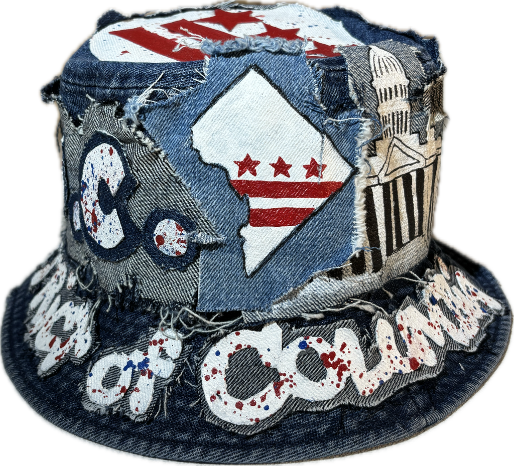D.C (Distressed City)Hand-Crafted Denim Bucket Hat
