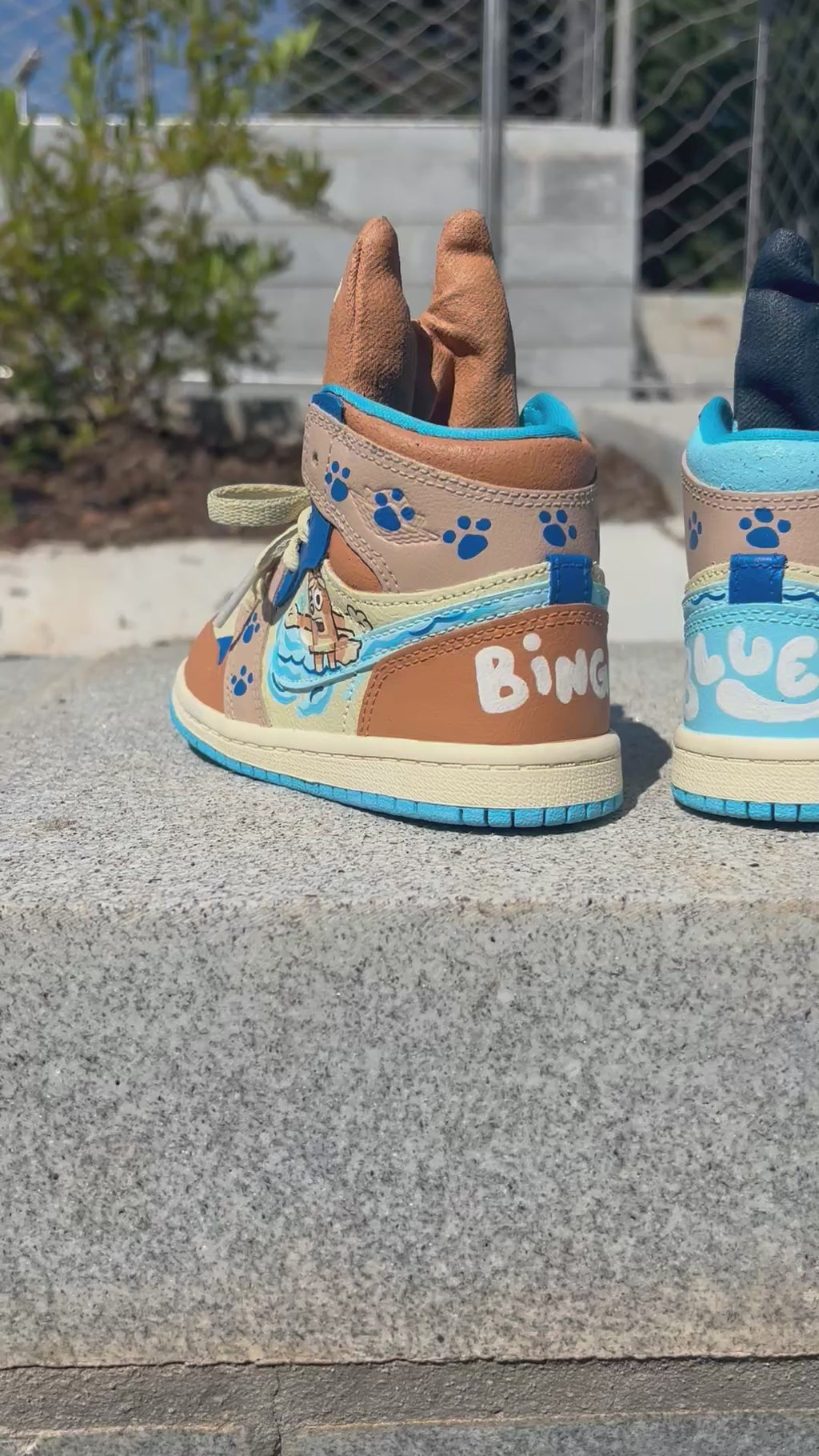 Custom Hand-Painted Jordan 1 Highs w/ Stuffed Character Tongues