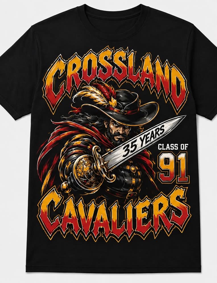 Crossland Cavaliers Class of 1991 – 35th Anniversary Alumni T-Shirt | 35 Years Strong